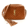 Suede Matelasse Monogram Lou Camera Bag Cinnamon