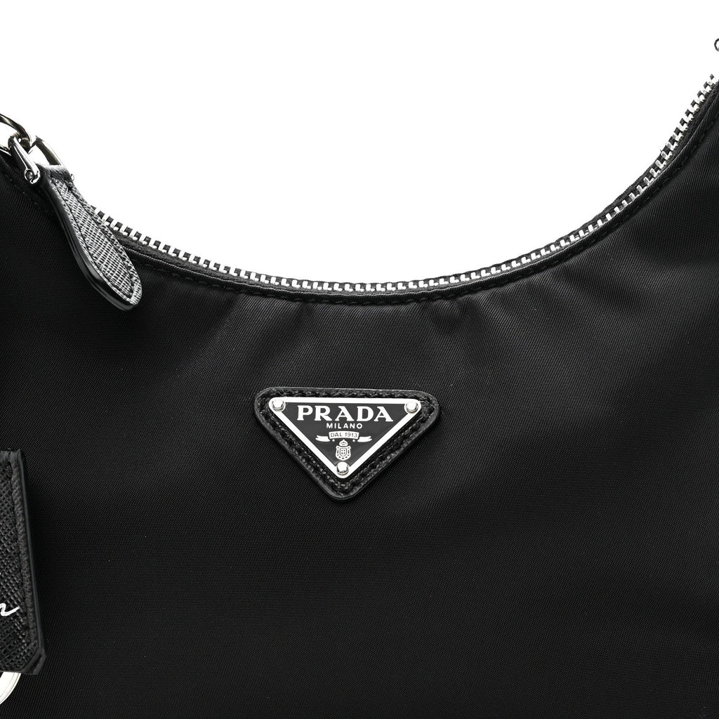 Tessuto Nylon Saffiano Mini Re-Edition 2005 Bag Black