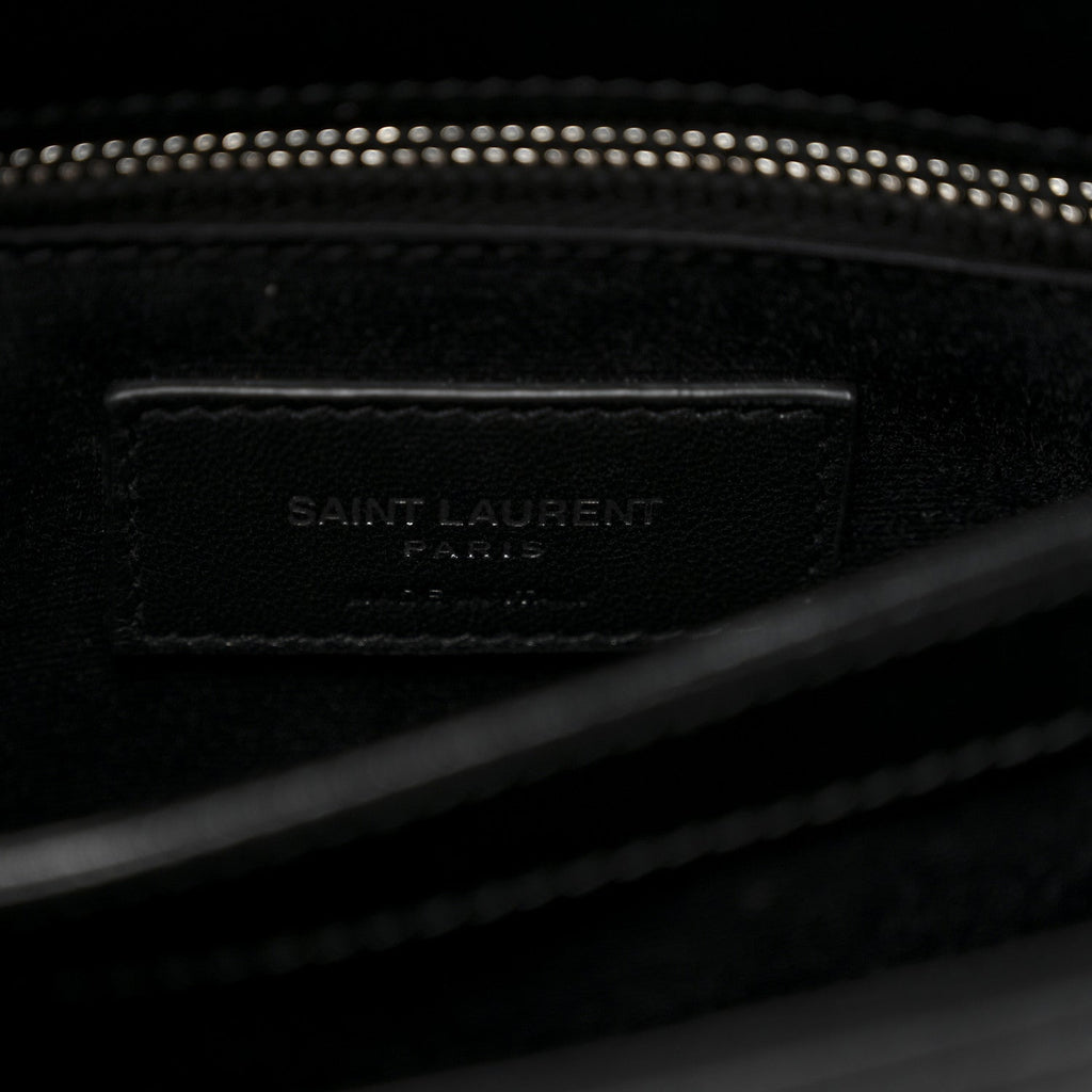 Calfskin Y Quilted Monogram Toy Loulou Crossbody Bag Black