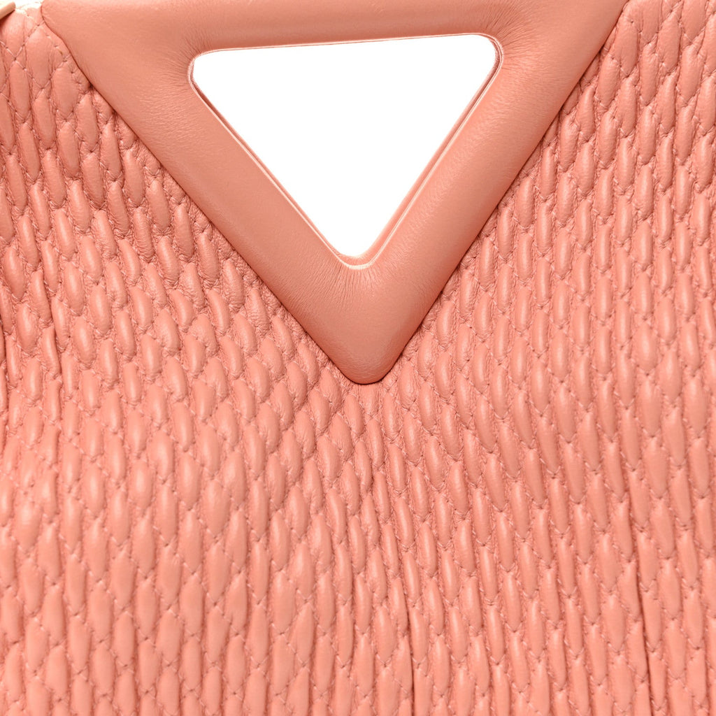 Lambskin Knit Small The Point Triangle Bag Peachy