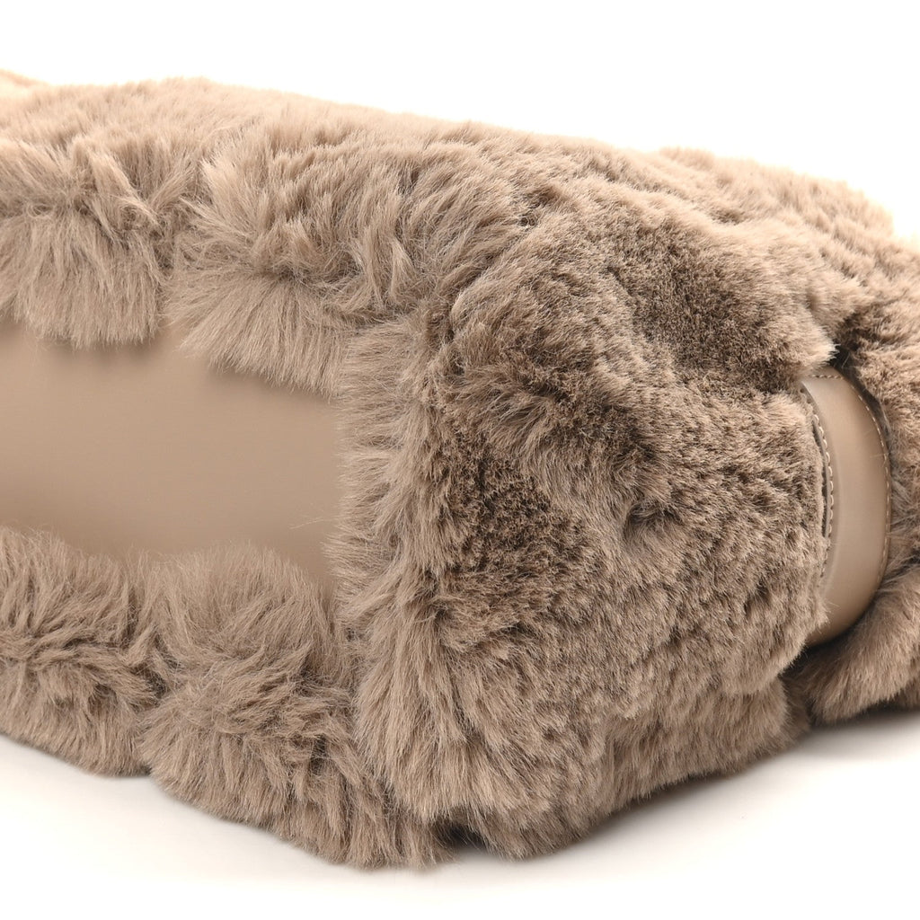 Faux Fur Mini The Year Of The Rabbit Tote Bag Beige
