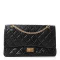 Aged Calfskin Quilted 2.55 Reissue 227 Flap Black