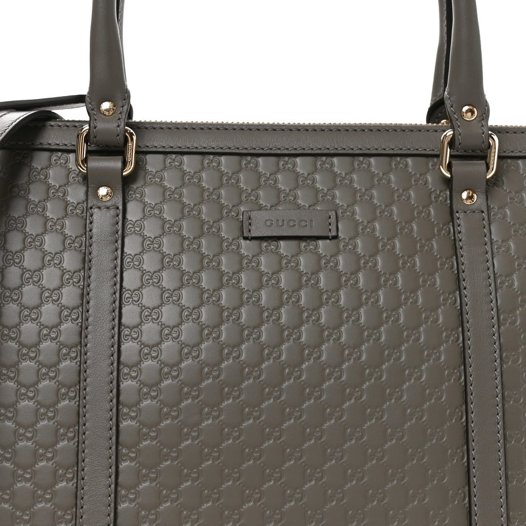 Soft Microguccissima Small Zippered Satchel Loess