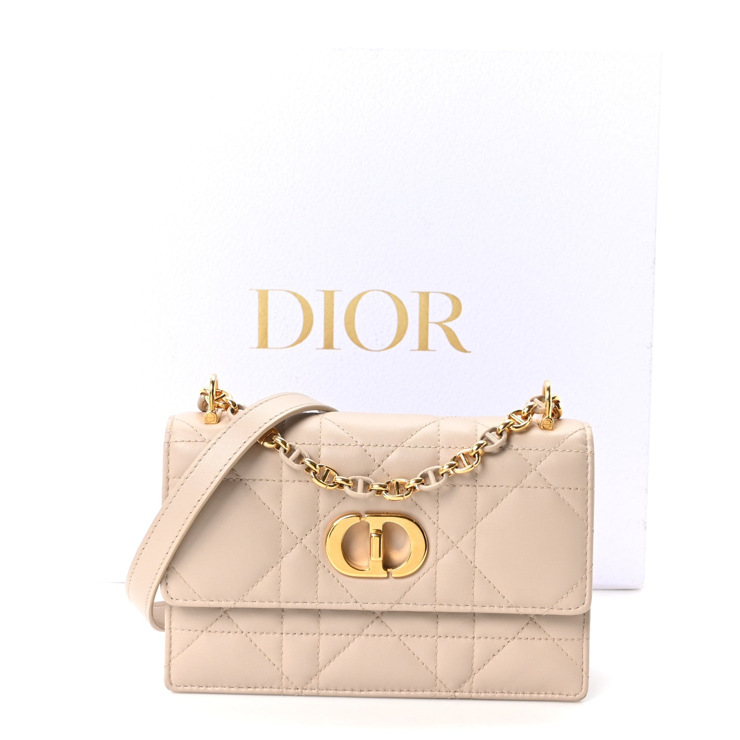 Lambskin Macrocannage Mini Miss Caro Bag Caramel Beige