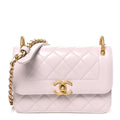 Shiny Calfskin Quilted Coco Crush Handle Flap Light Purple