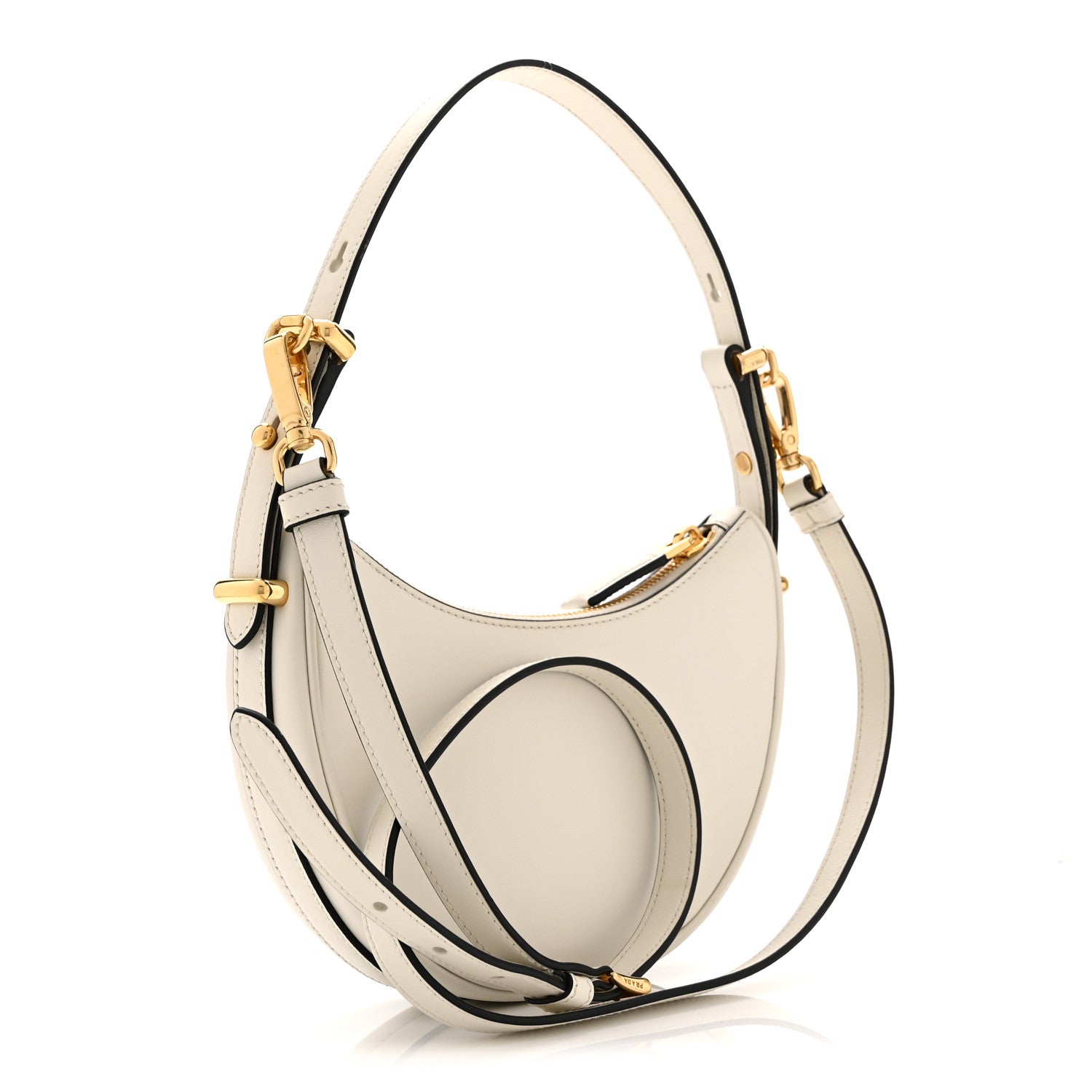 Soft Calfskin Mini Arque Shoulder Bag White