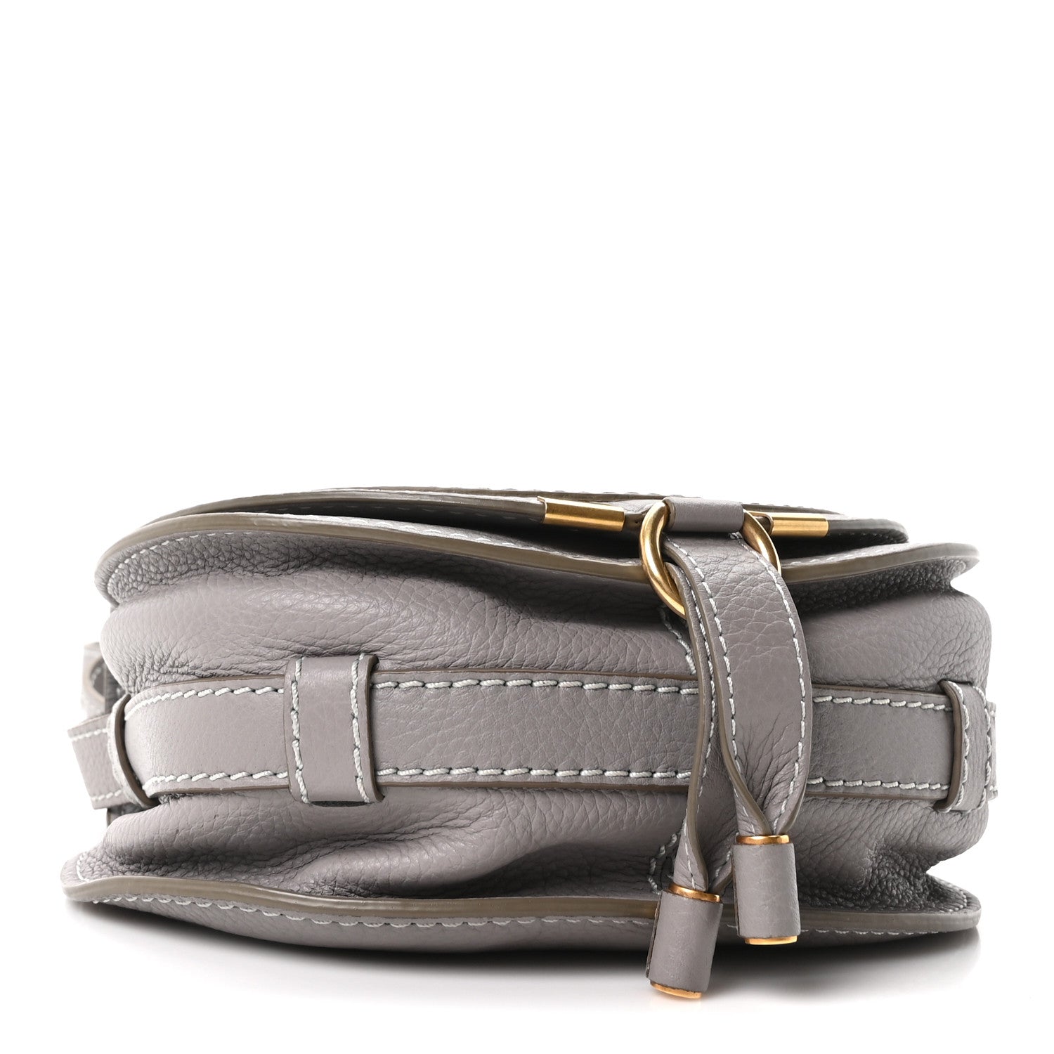 Calfskin Mini Marcie Round Crossbody Bag Cashmere Grey