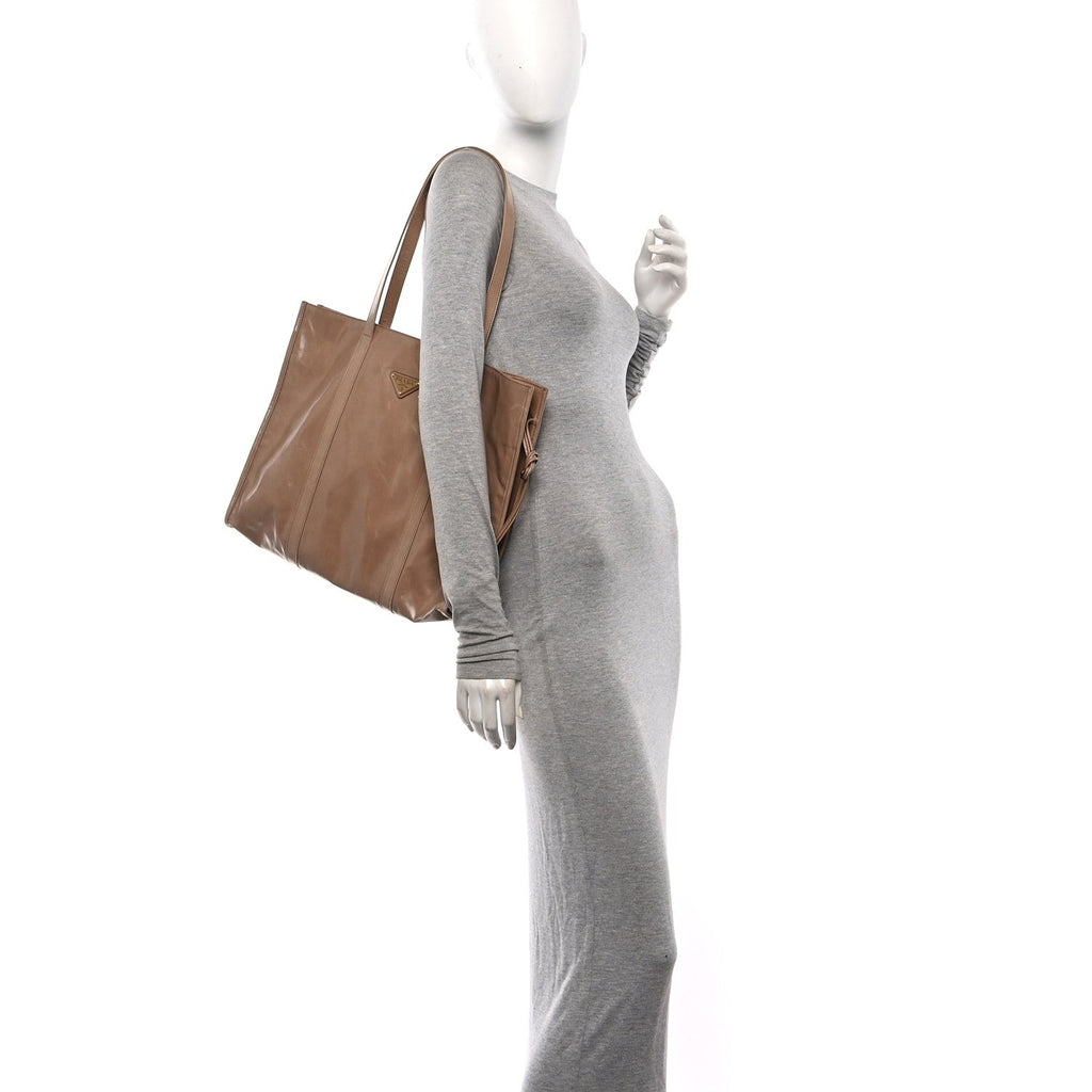 Soft Lux Large Shopping Tote Travertine
