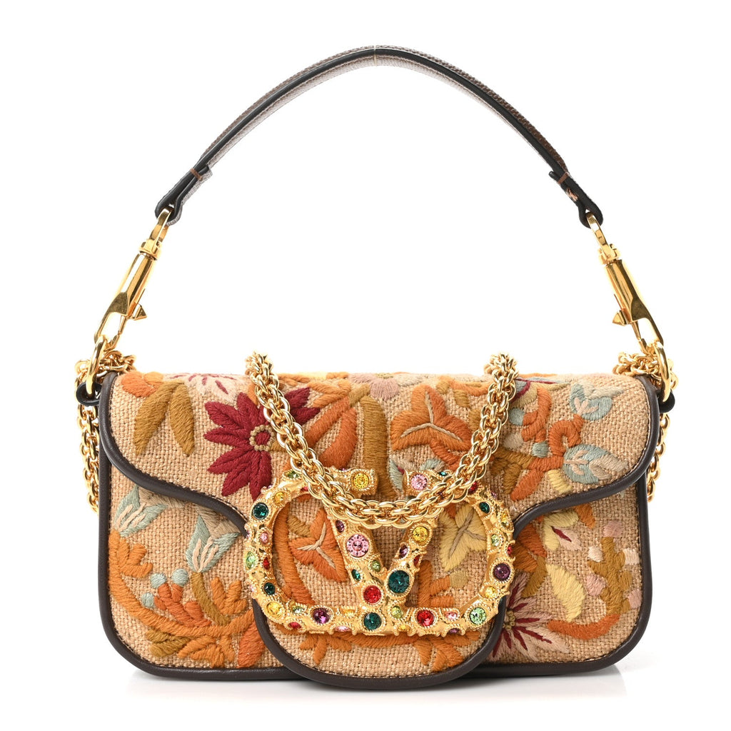 Fabric Karung Crystal Embroidered Vlogo Small Loco Shoulder Bag Multicolor