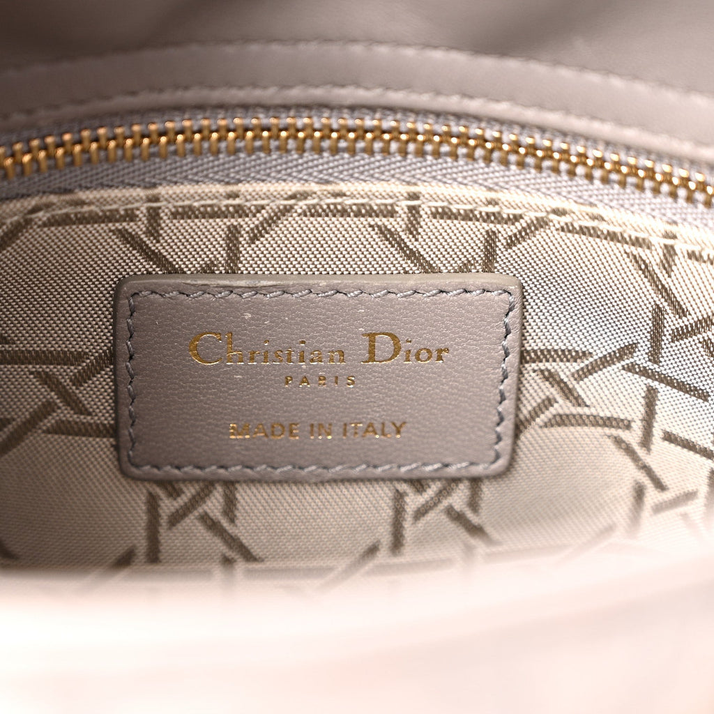 Lambskin Cannage Small Lady Dior Grey