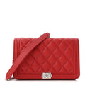 Caviar Quilted Boy Wallet On Chain WOC Red