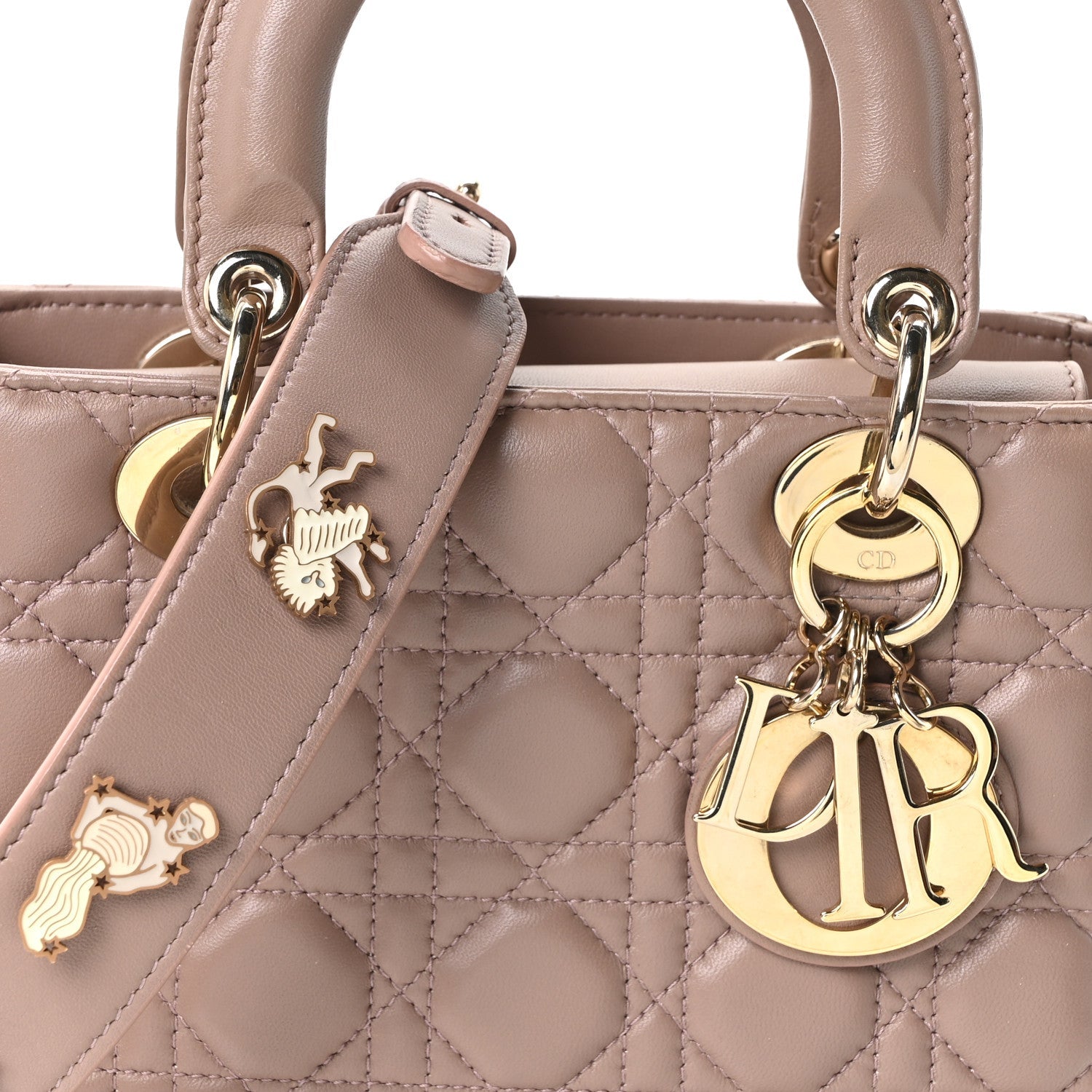 Lambskin Cannage Small Lucky Badges My Lady Dior Fard