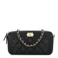 Caviar Quilted Small Boy Clutch With Chain Black
