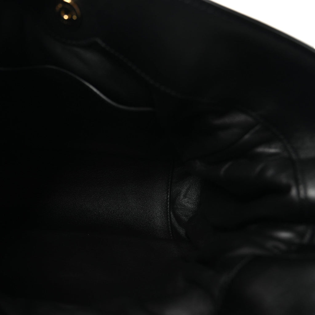 Lambskin Matelasse Monogram Medium Jamie Shoulder Pouch Bag Black