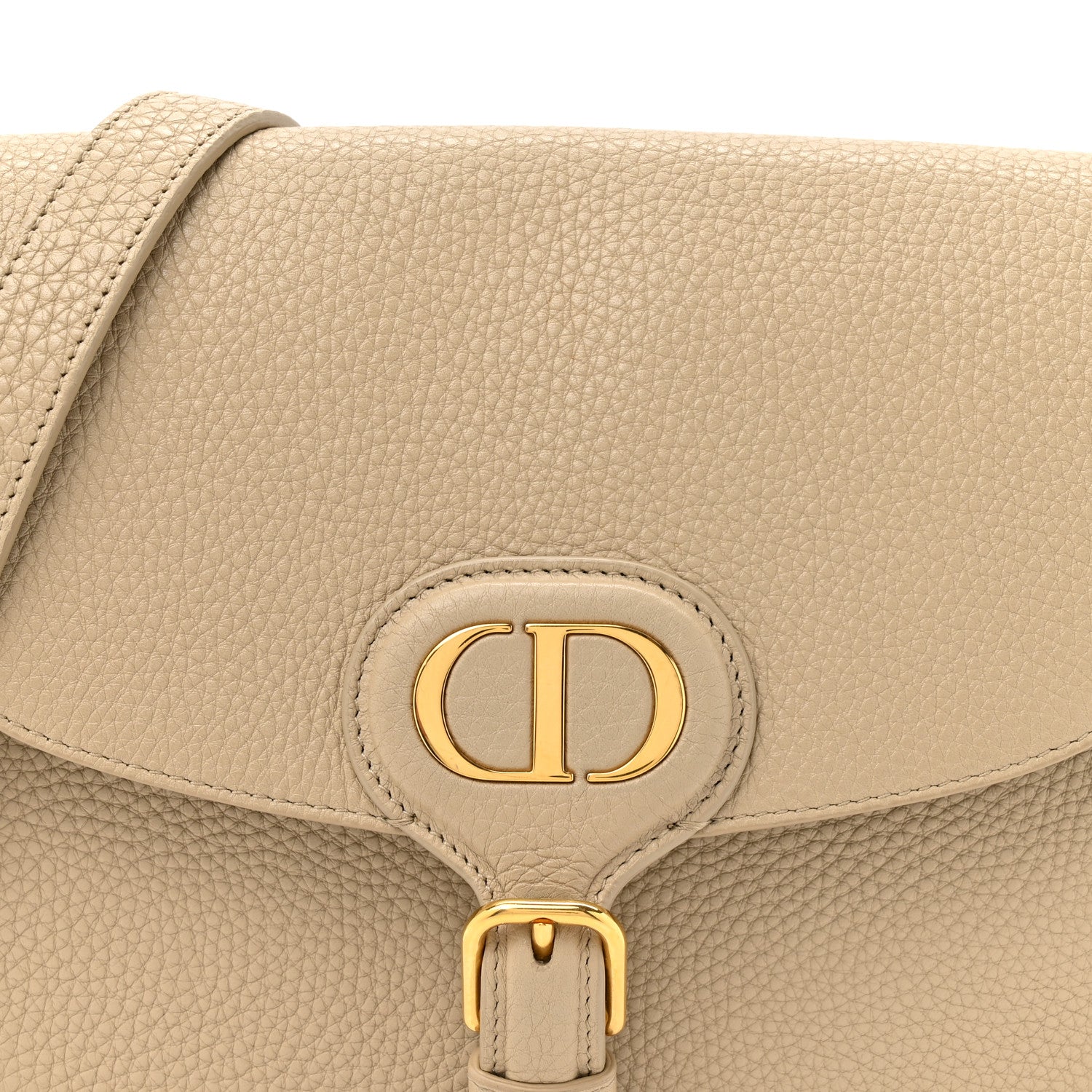 Grained Calfskin Medium Bobby Flap Beige