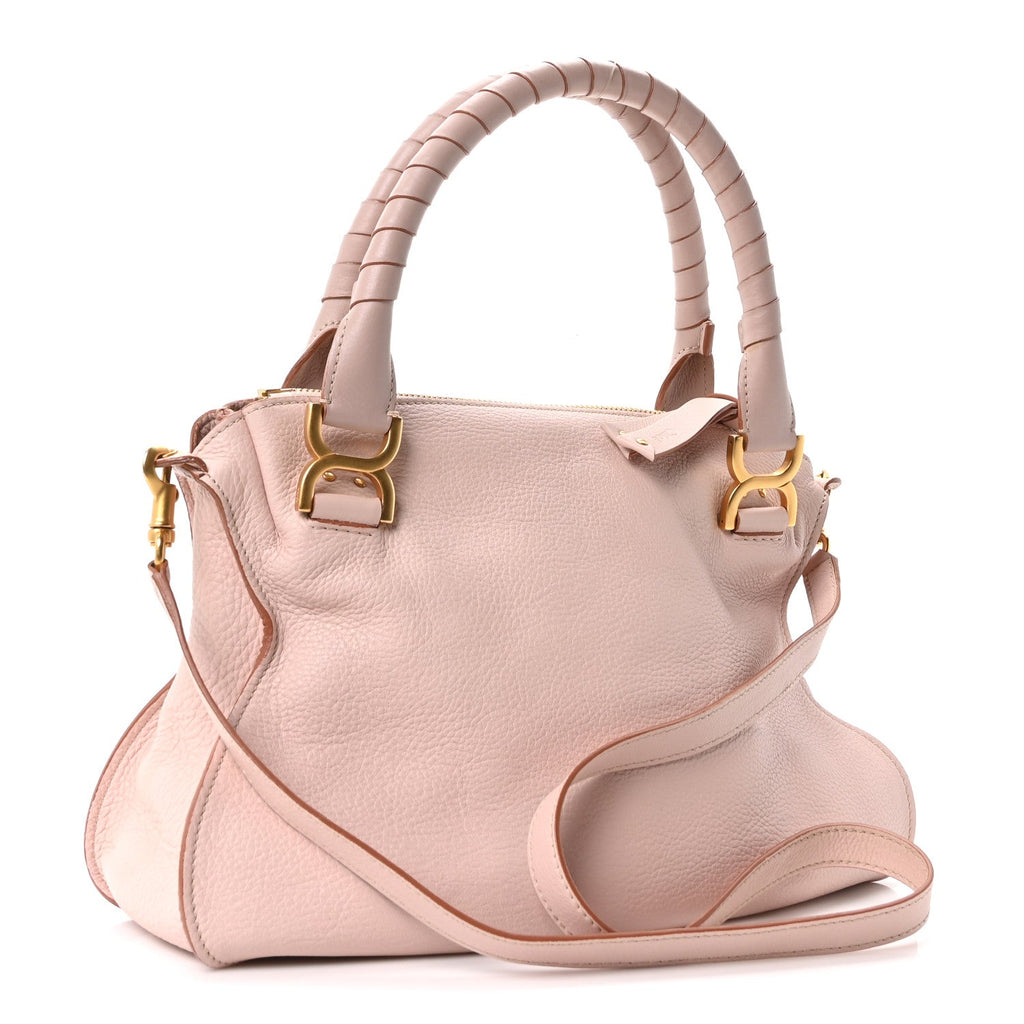 Calfskin Medium Marcie Satchel Nude Pink