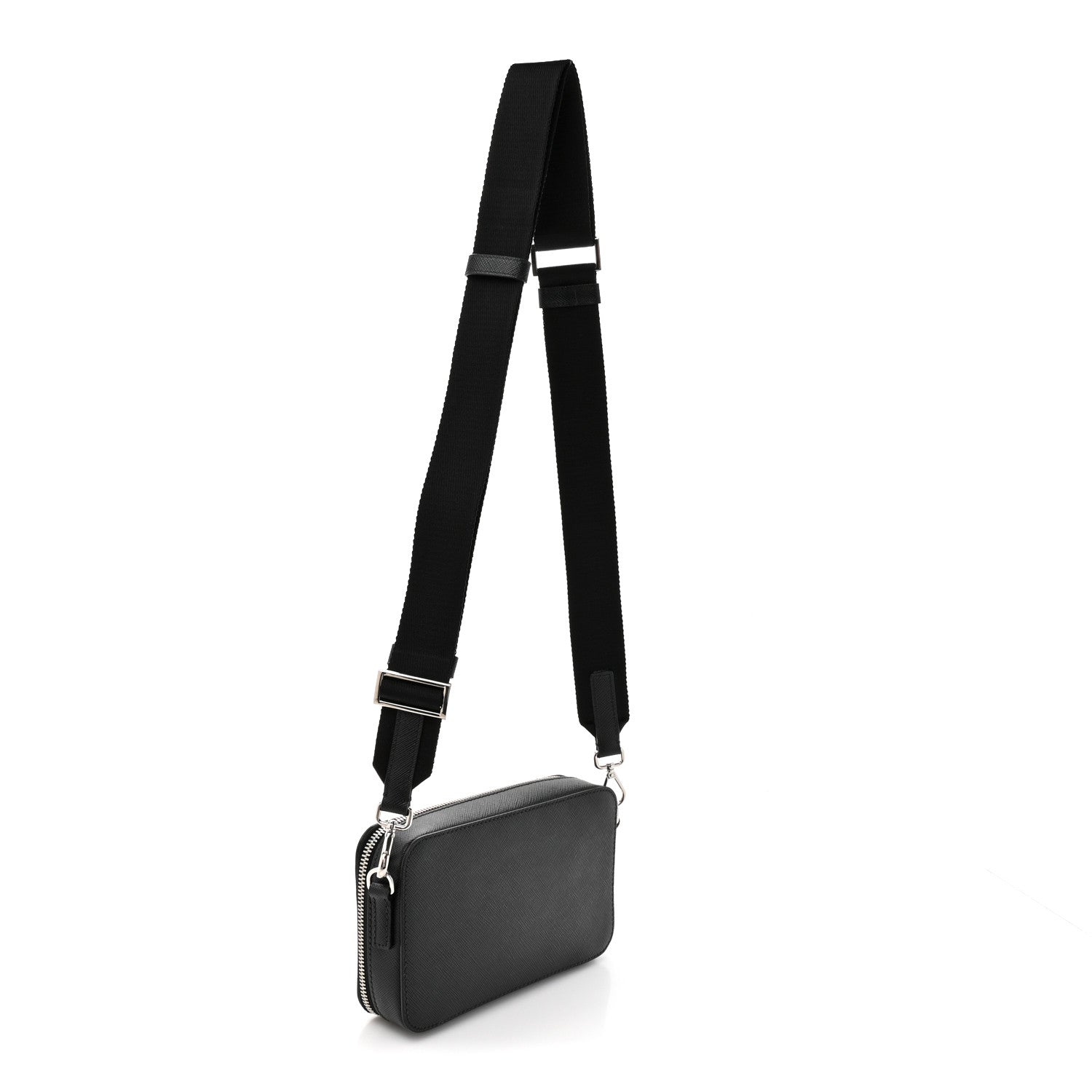 Saffiano Travel Small Brique Crossbody Bag Black