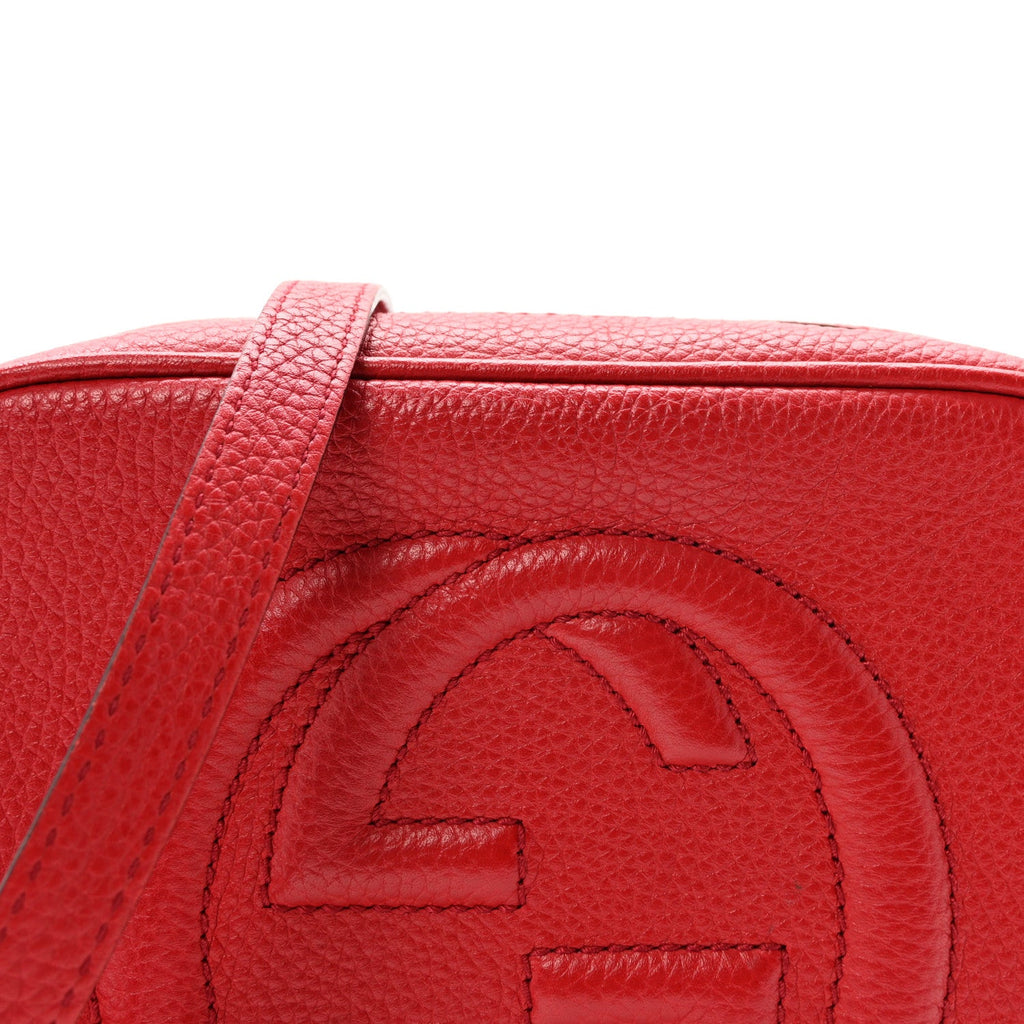 Pebbled Calfskin Small Soho Disco Bag Vibrant Red