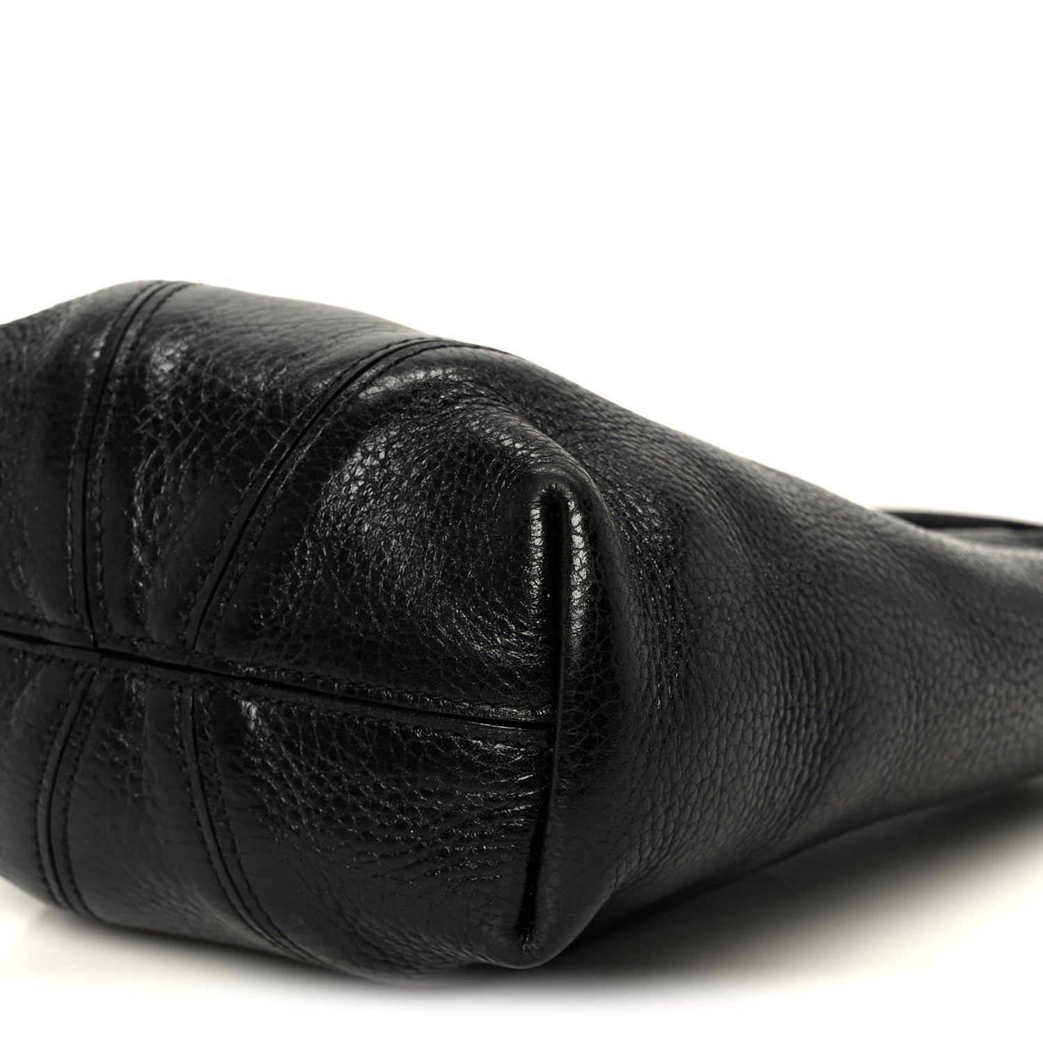 Grained Calfskin Small Spin Tote Black