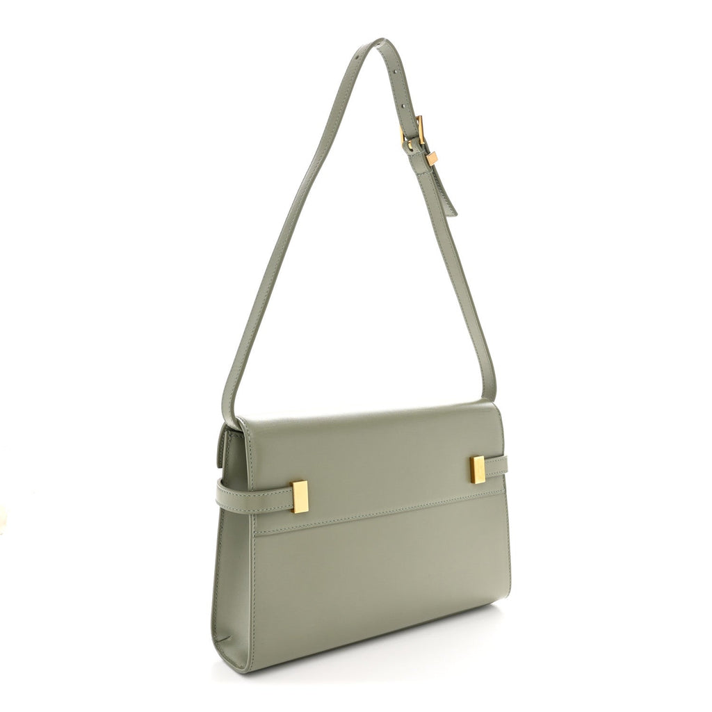 Smooth Calfskin Small Manhattan Shoulder Bag Light Green