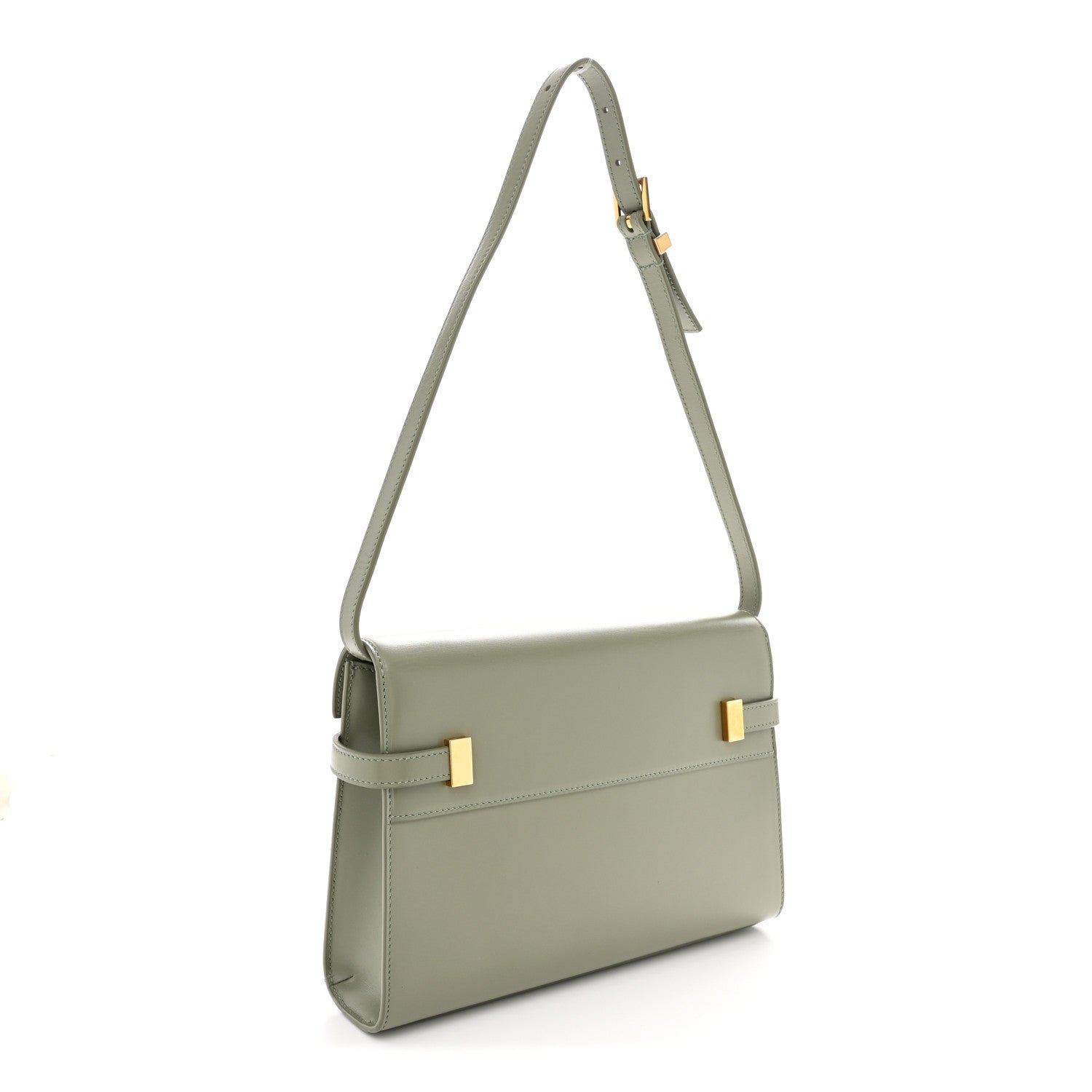 Smooth Calfskin Small Manhattan Shoulder Bag Light Green