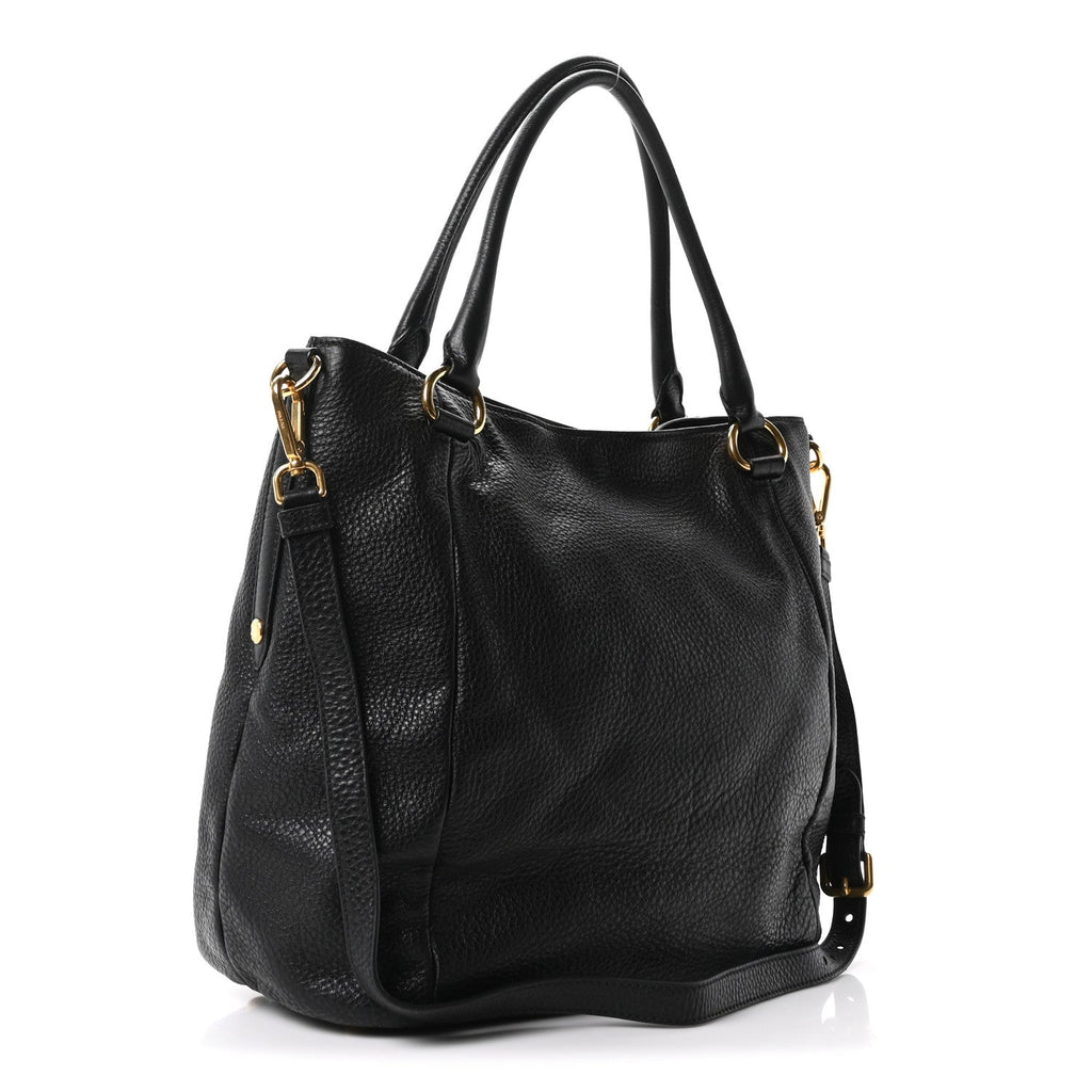 Vitello Daino Shopping Tote Black