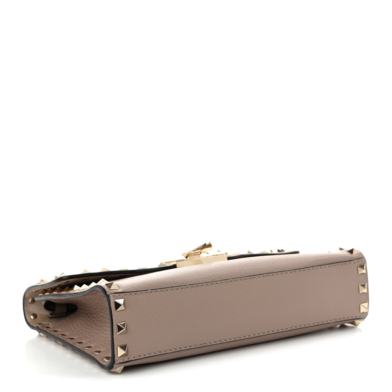 Pebbled Calfskin Medium Rockstud Flip Lock Crossbody Bag Poudre
