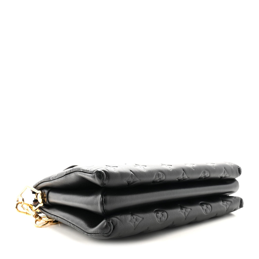 Lambskin Embossed Monogram Coussin PM Black