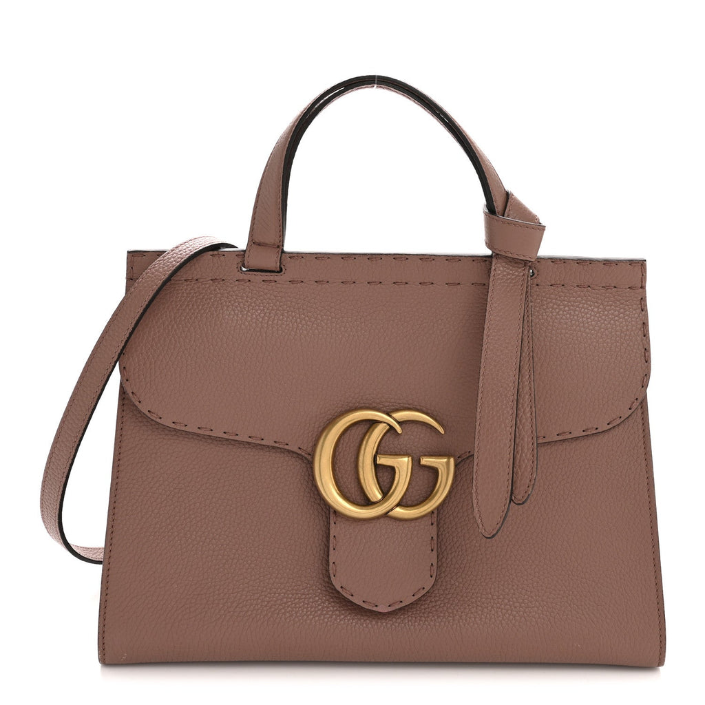 Calfskin Small GG Marmont Top Handle Bag Rosy Phard