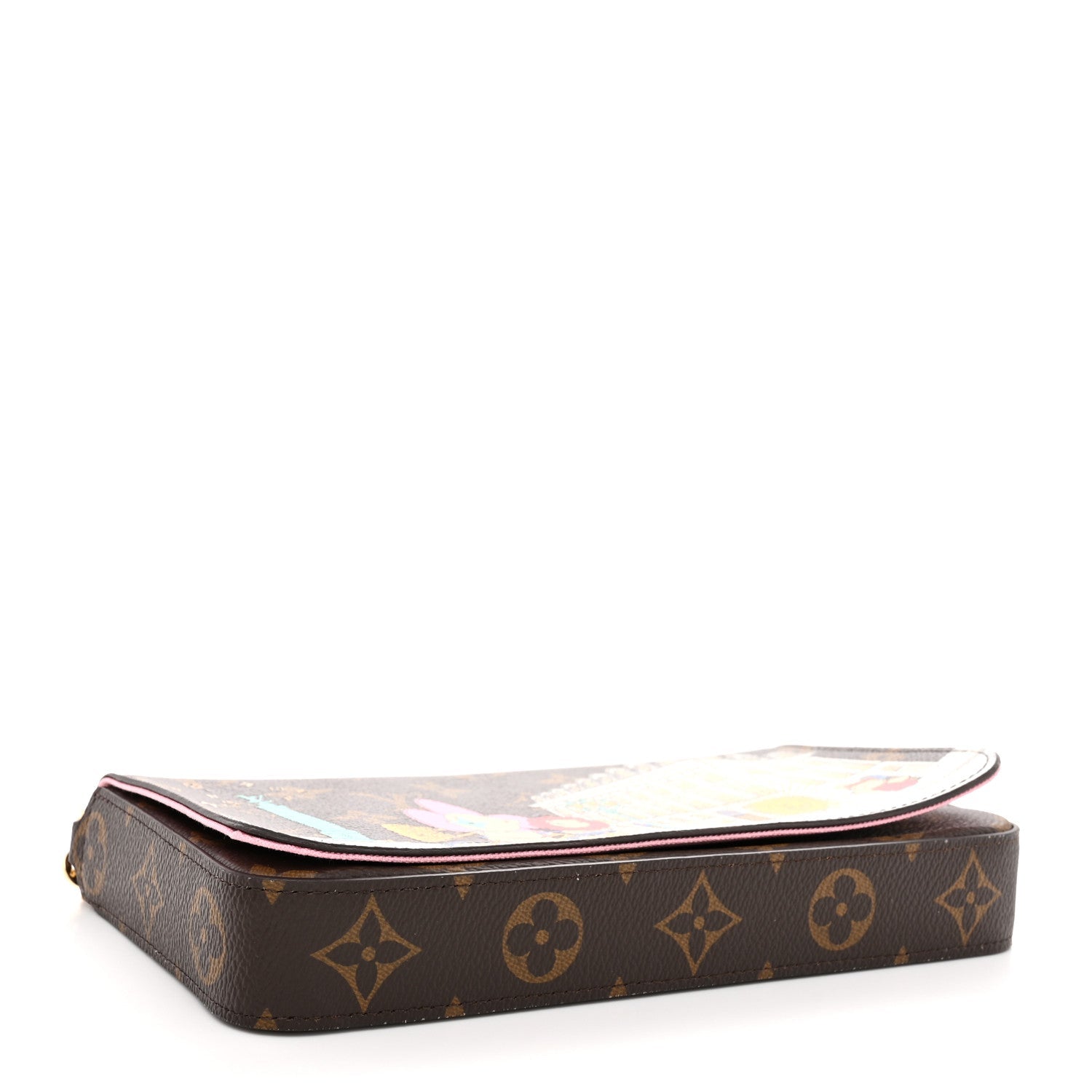 Monogram 2022 Christmas Animation Paris Pochette Felicie Chain Wallet Pink