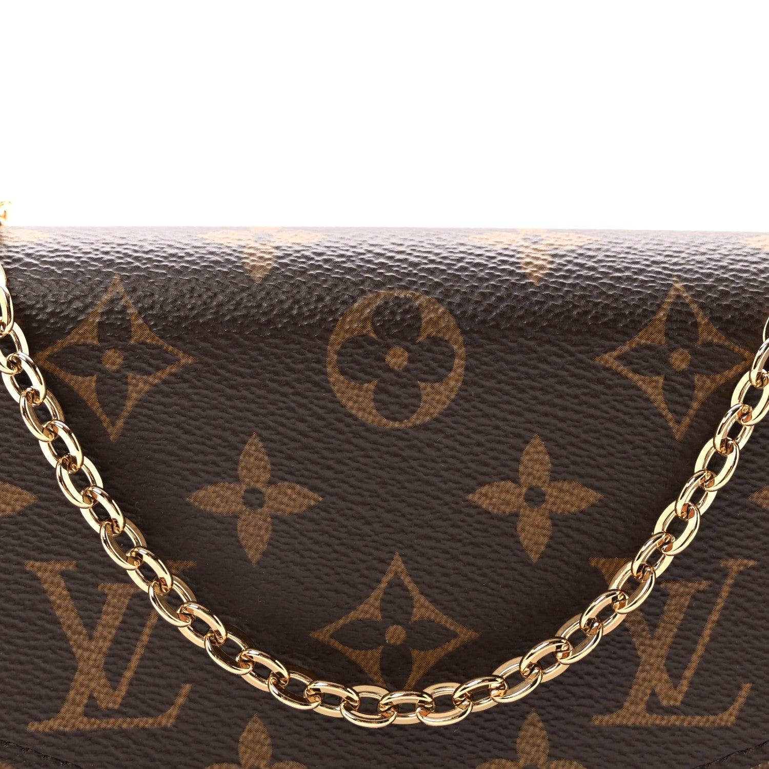Monogram Pochette Felicie Chain Wallet Fuchsia