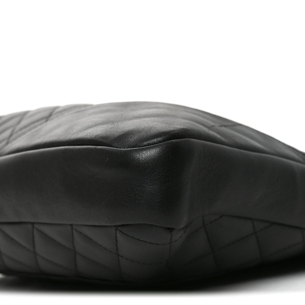 Calfskin Quilted Large Cambon Messenger Black White