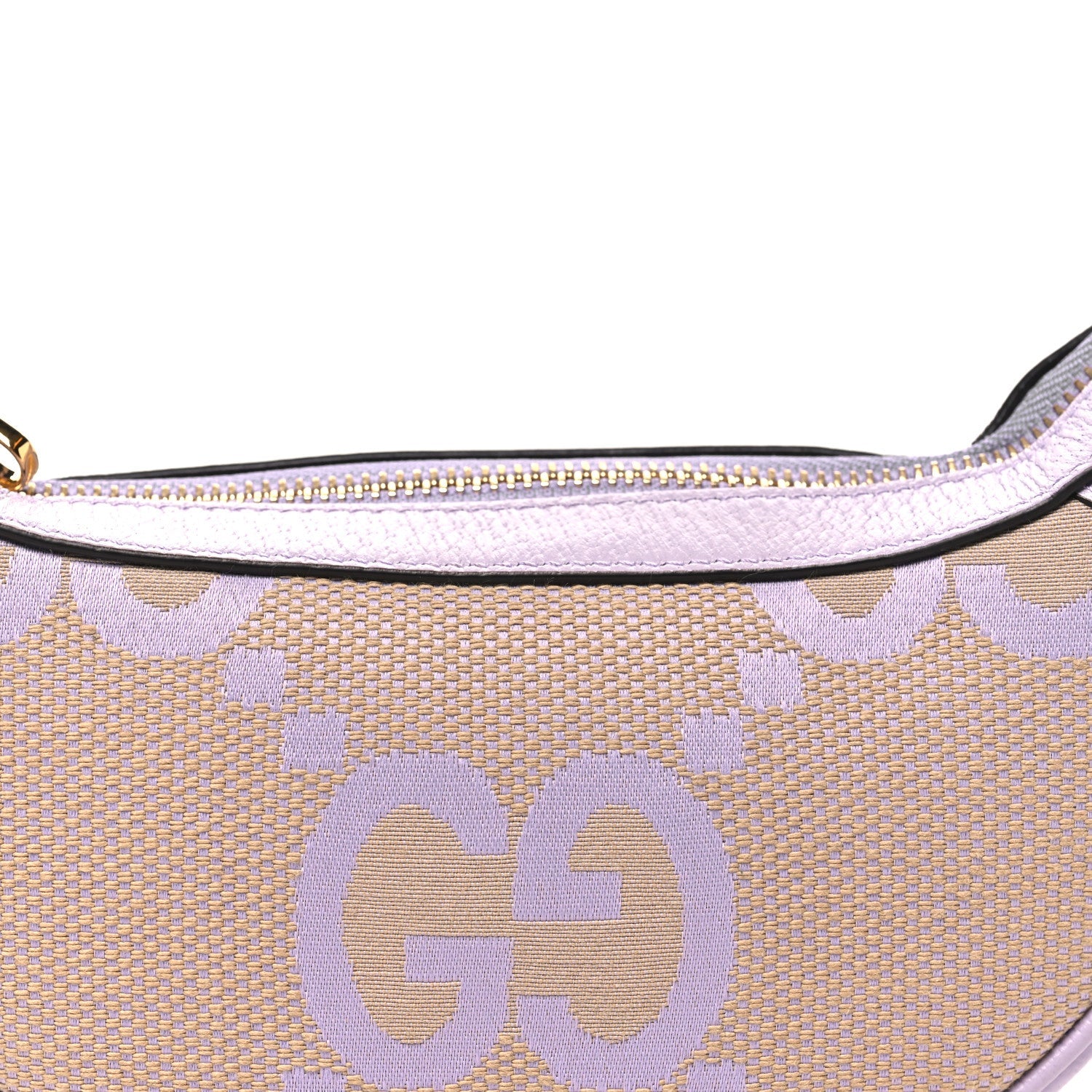 Monogram Jumbo GG Textured Dollar Calfskin Mini Ophidia Half Moon Hobo Beige Lapis