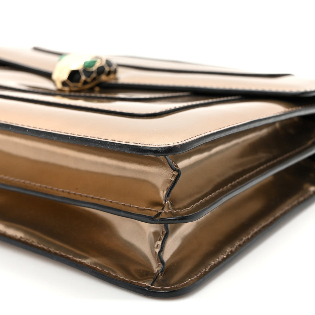 Metallic Calfskin Serpenti Forever Crossbody Bag Bronze