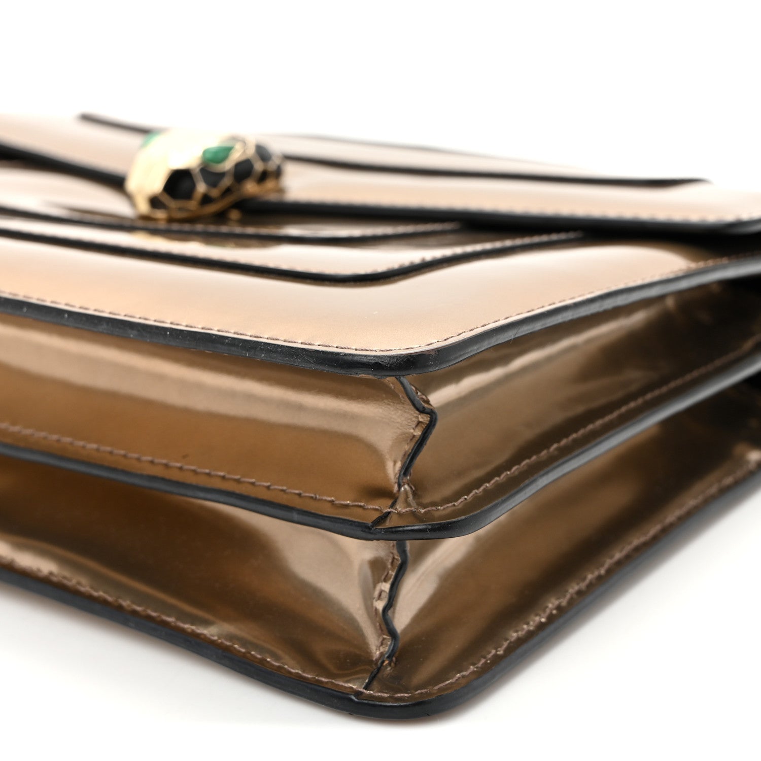 Metallic Calfskin Serpenti Forever Crossbody Bag Bronze