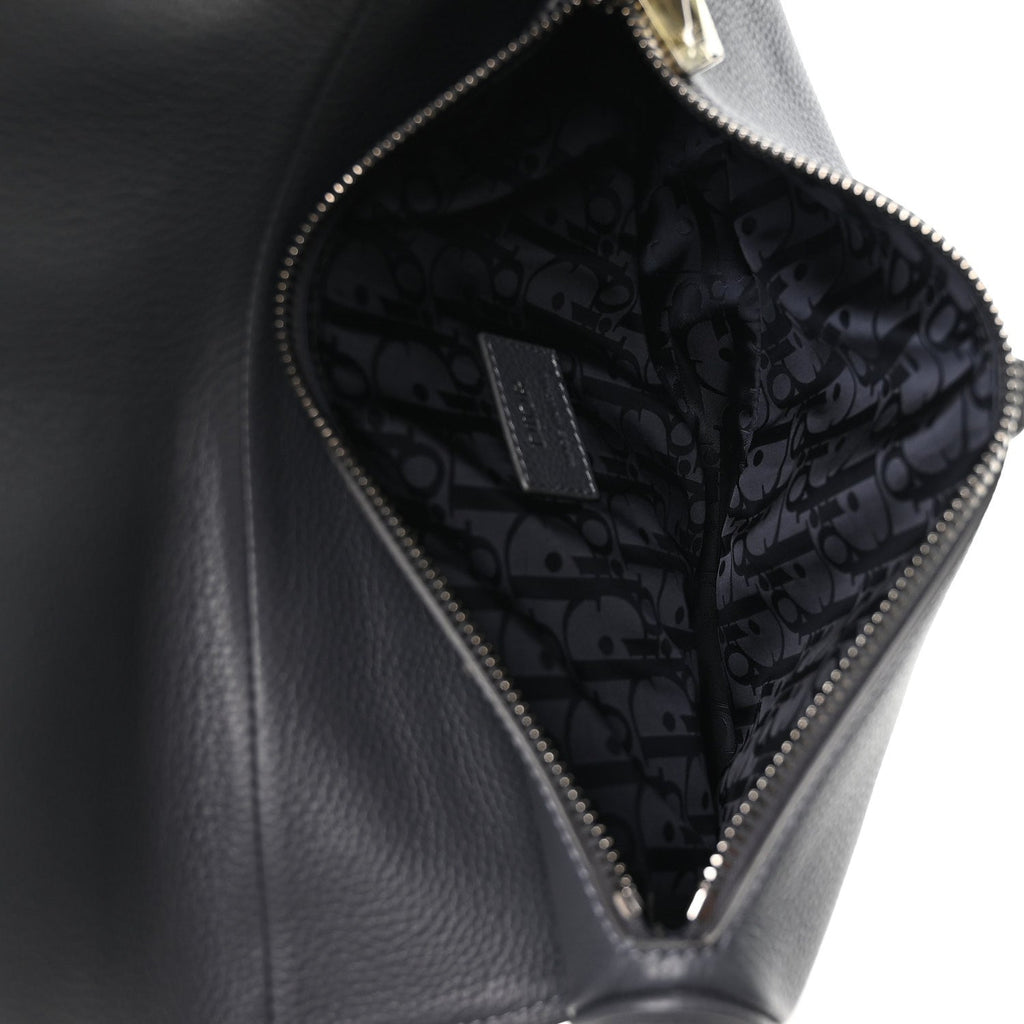 Calfskin Atelier Signature Print Mens Saddle Bag Grey