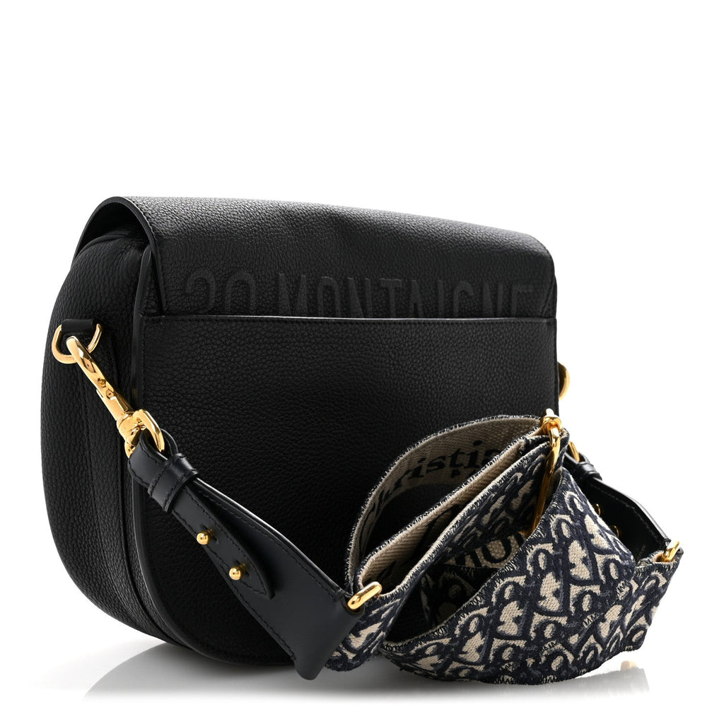Grained Calfskin Large Bobby Flap Black