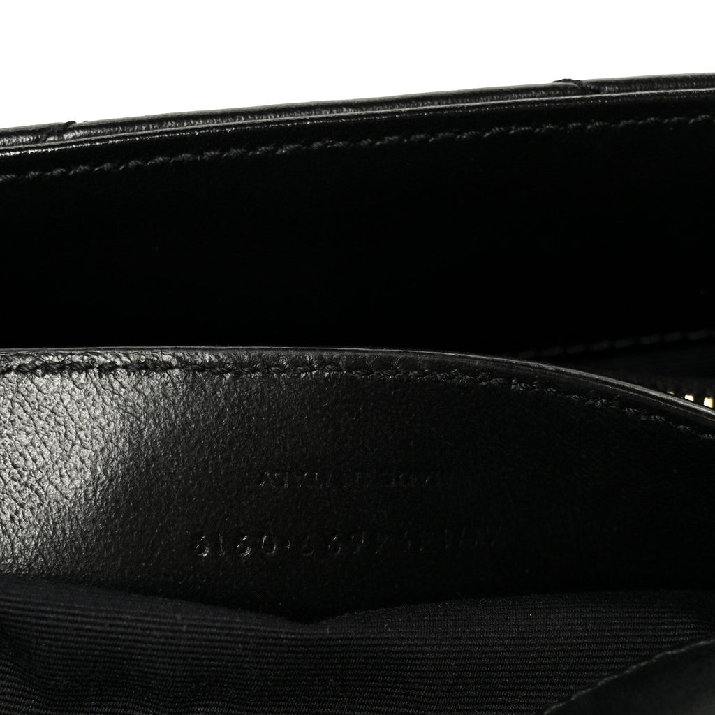 Calfskin Y Quilted Monogram Small Loulou Chain Satchel Black