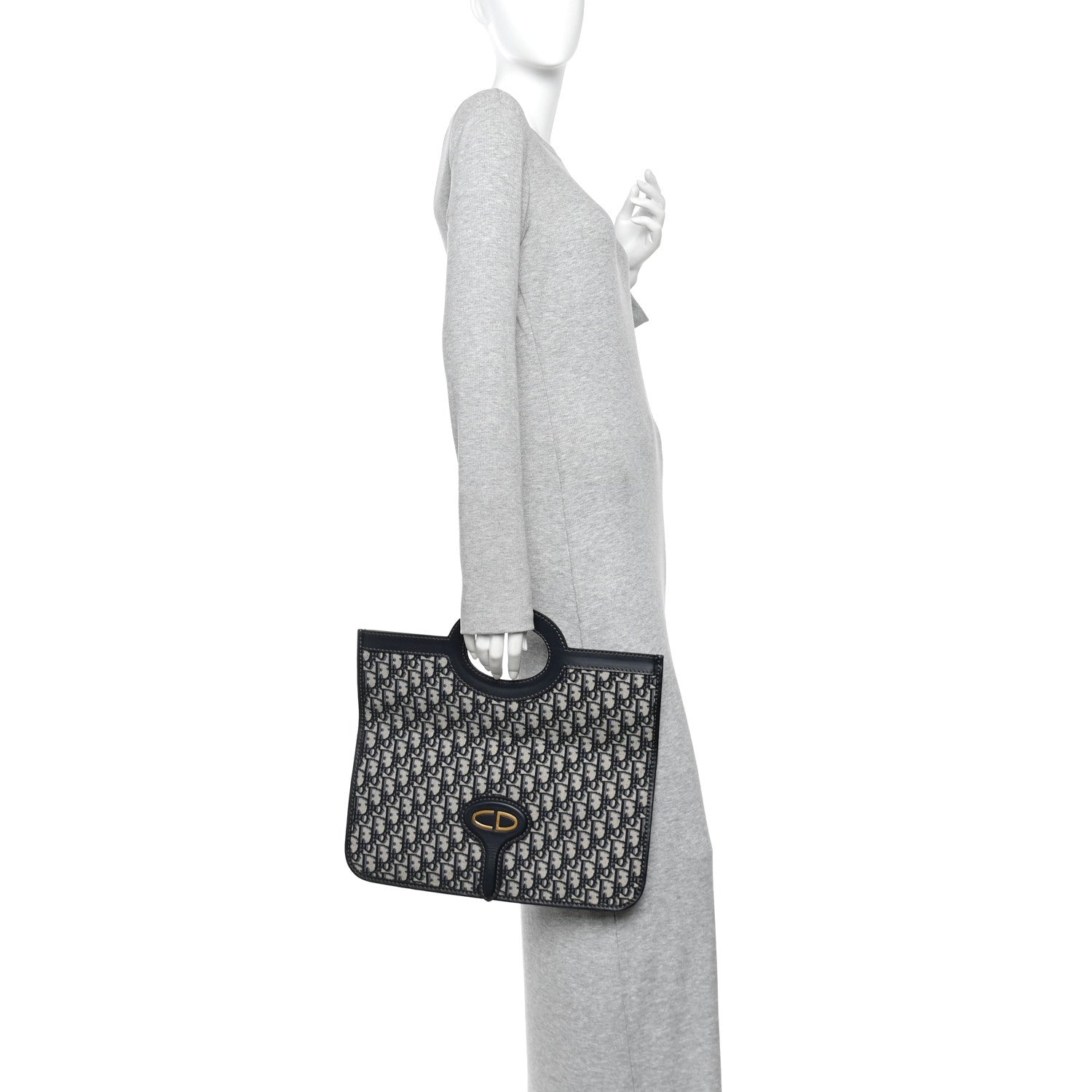 Oblique Fold Over Clutch Blue