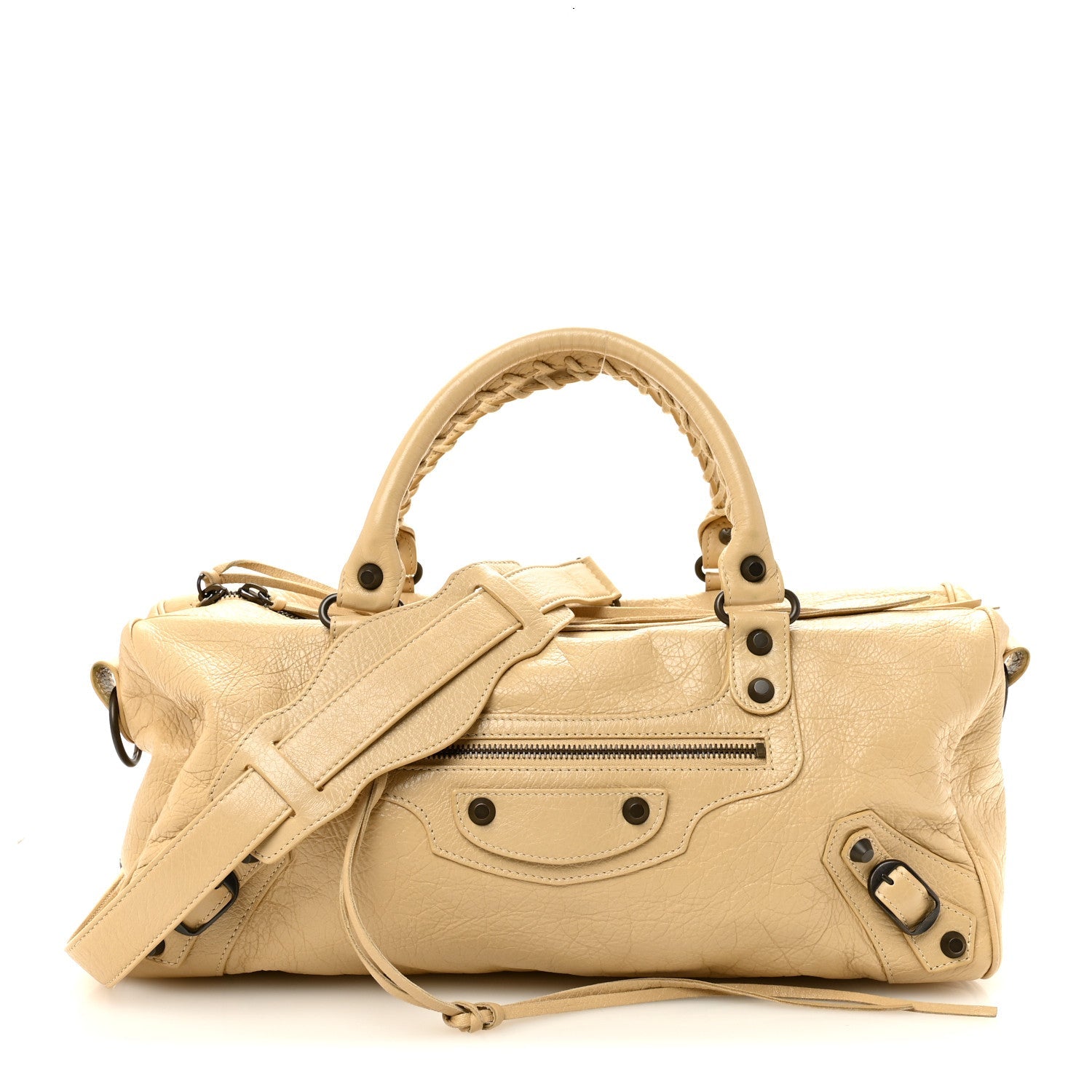 Agneau Classic Hardware Maxi Twiggy Beige Sahara