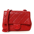 Caviar Quilted Mini Incognito Square Flap Red
