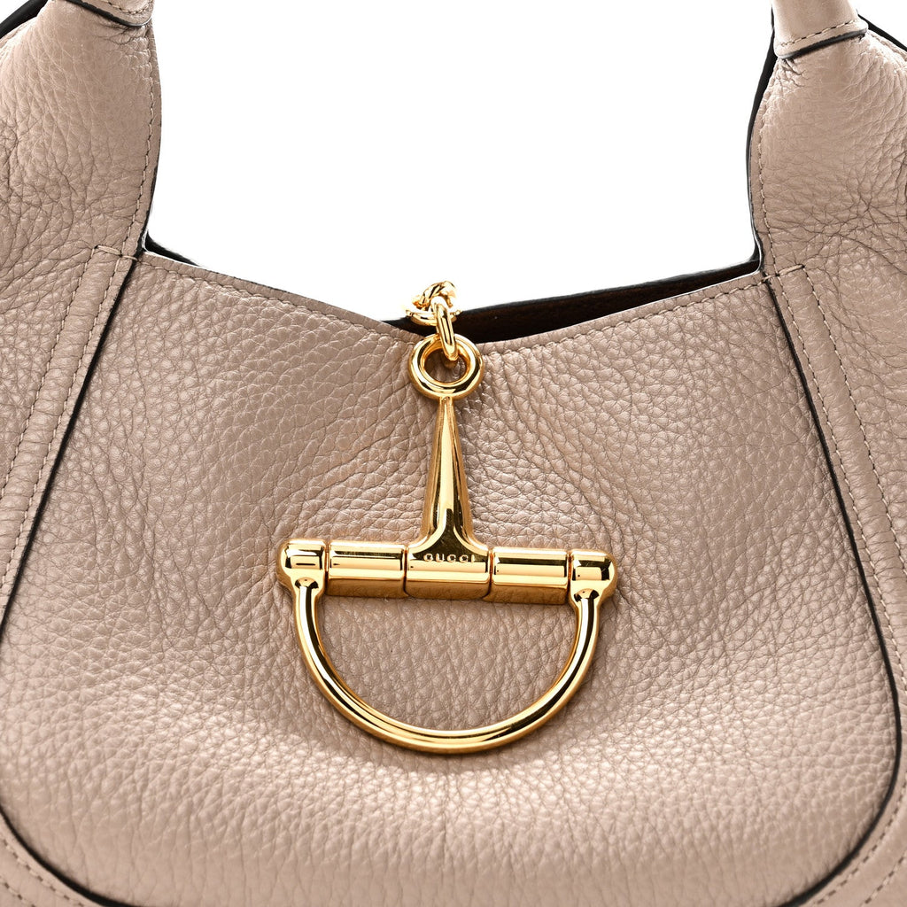 Grained Calfskin Softbit Medium Shoulder Bag Taupe