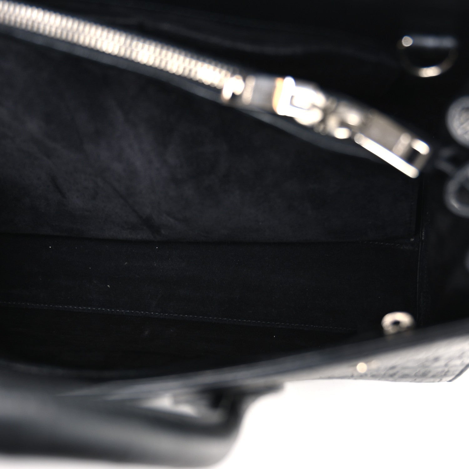 Calfskin Crocodile Embossed Small Sac de Jour Black