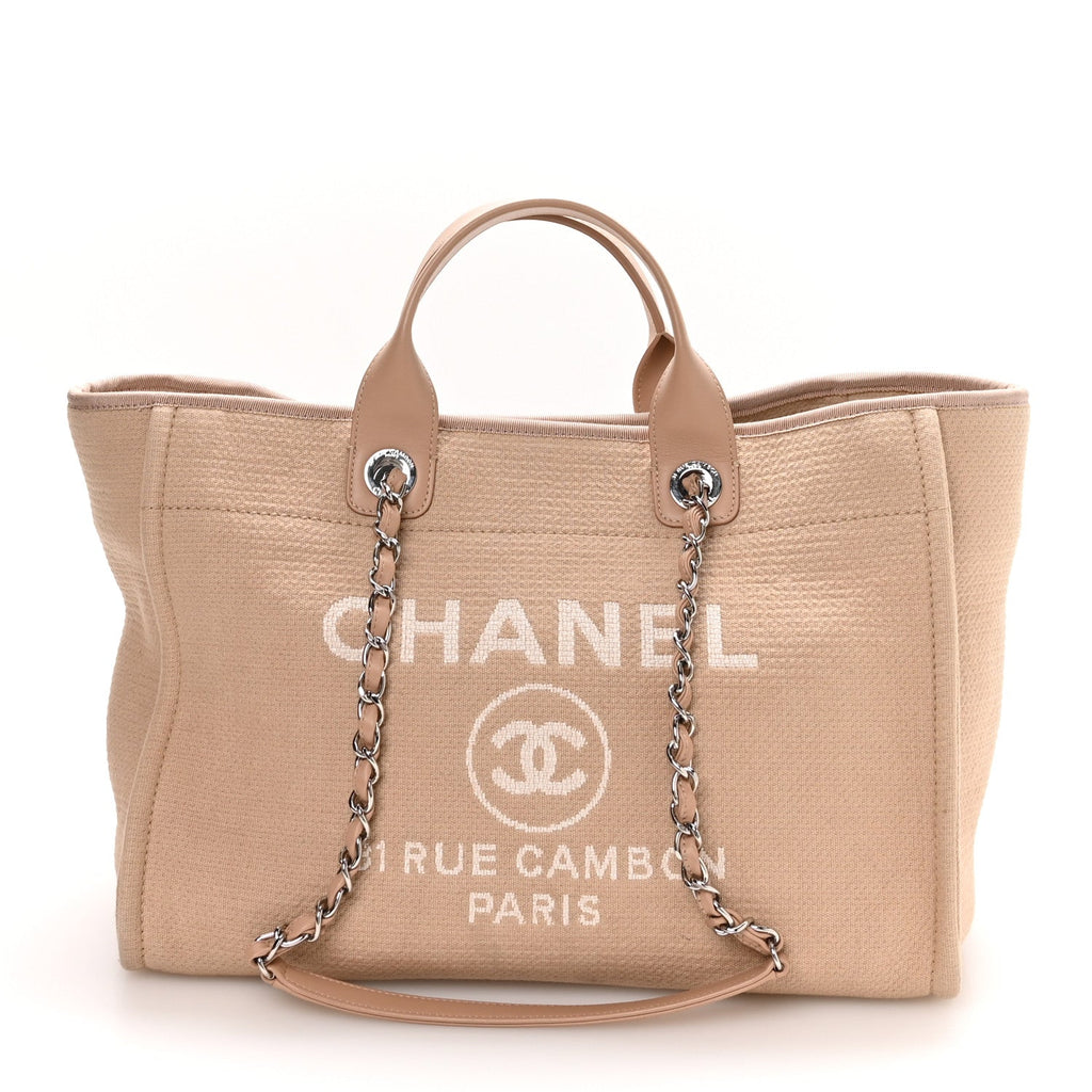Mixed Fibers Medium Deauville Tote Beige