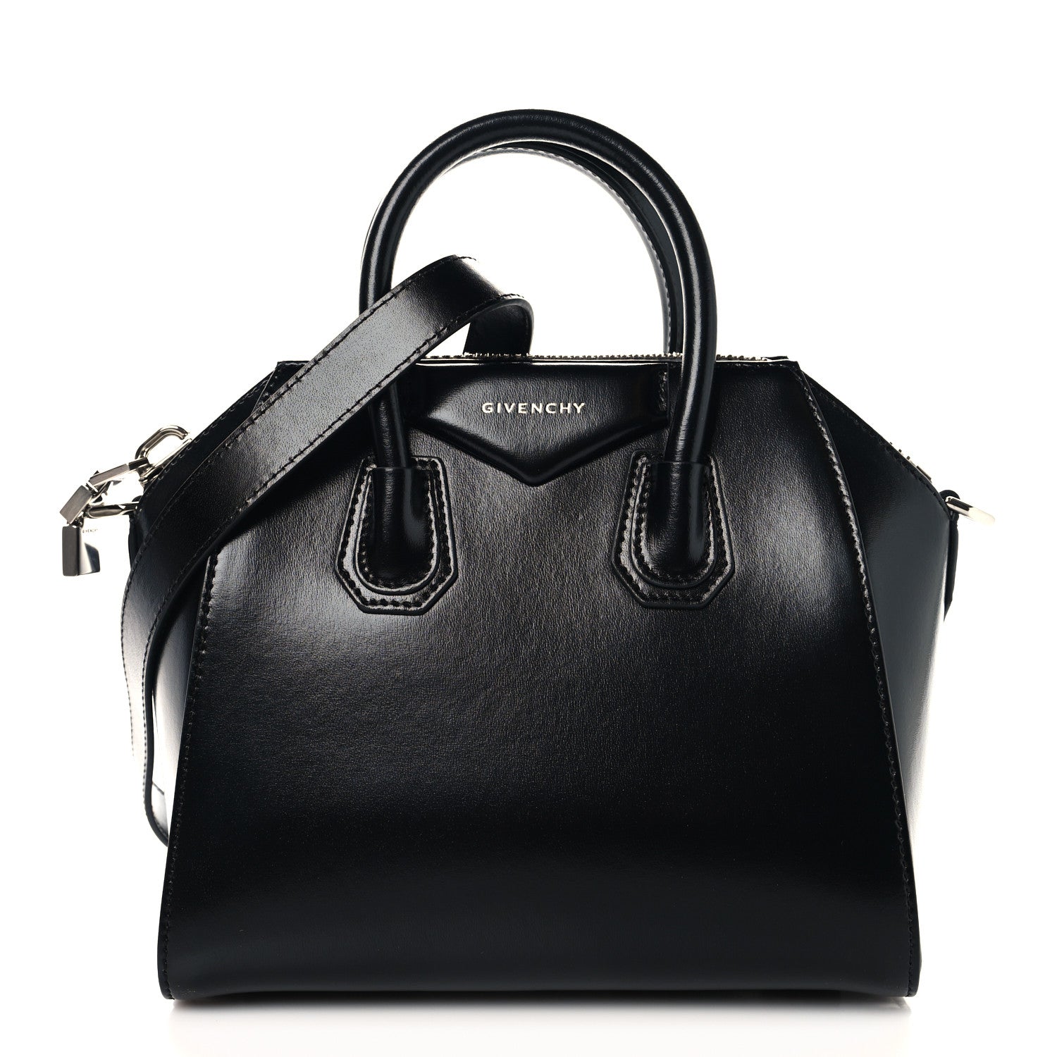 Shiny Lord Calfskin Mini Antigona Black