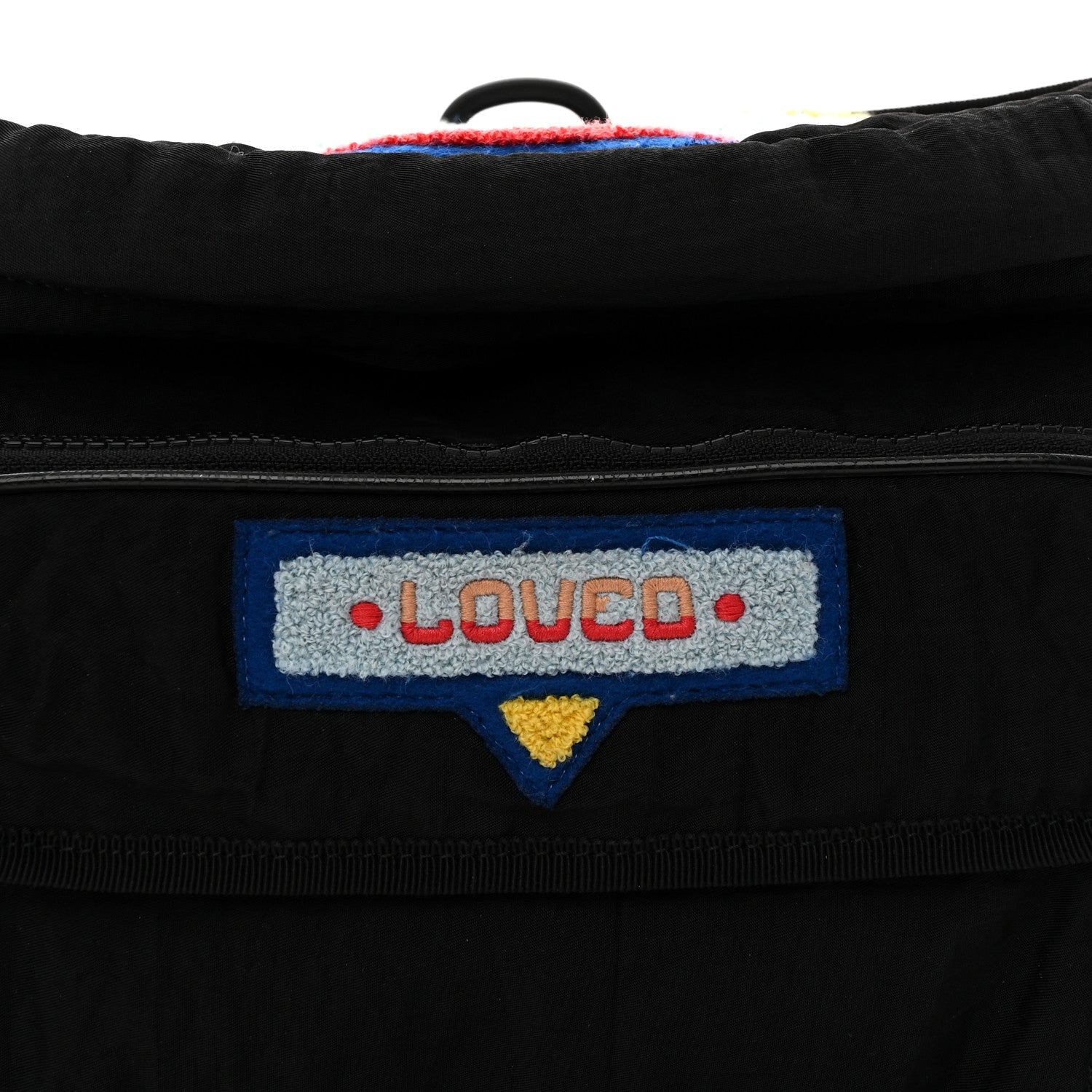 Nylon 80s Logo Patch Belt Bag Black