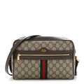 GG Supreme Monogram Web Small Ophidia Shoulder Bag Brown
