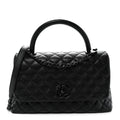 Caviar Quilted Small Coco Handle Flap So Black