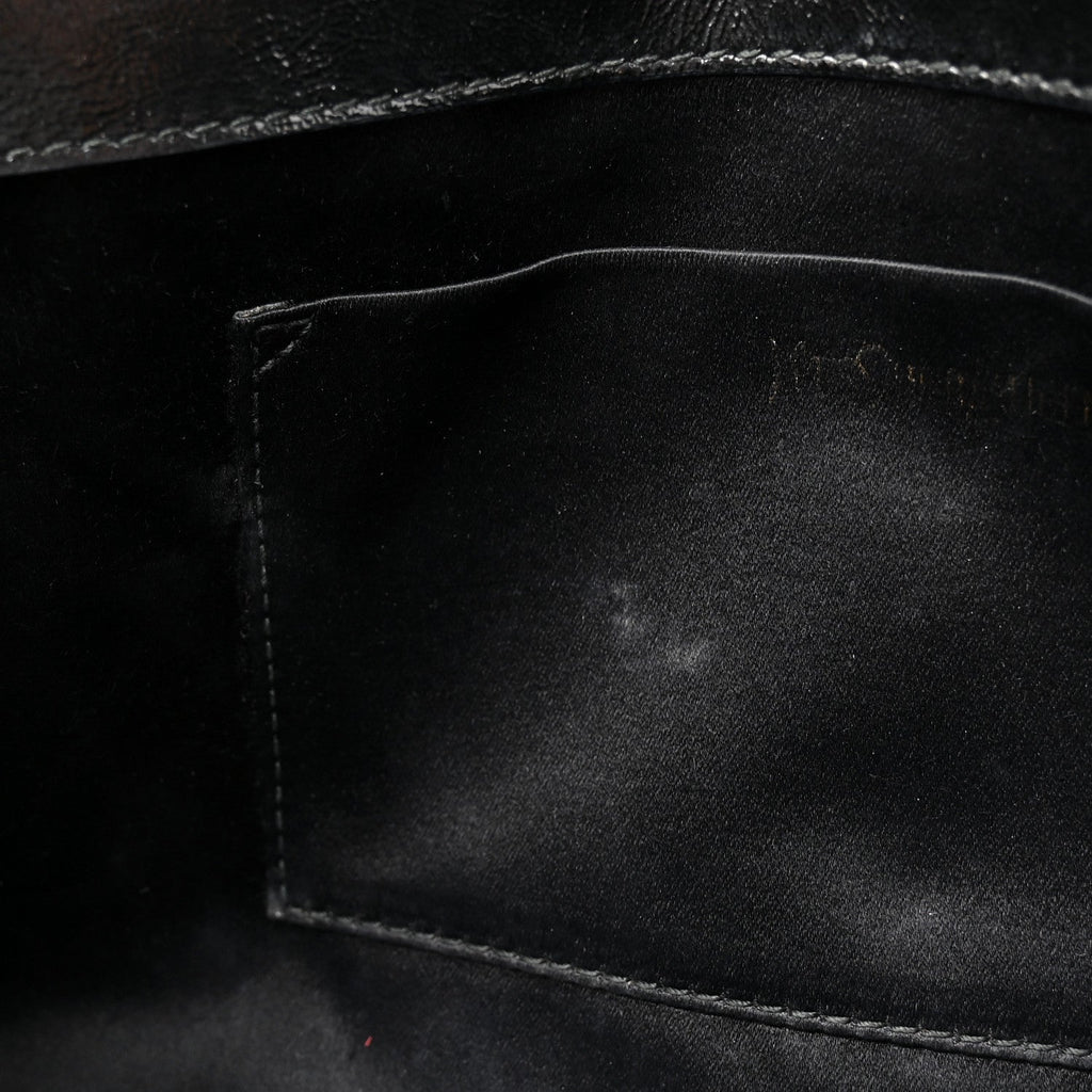 Textured Patent Monogram Large Belle De Jour Clutch Black