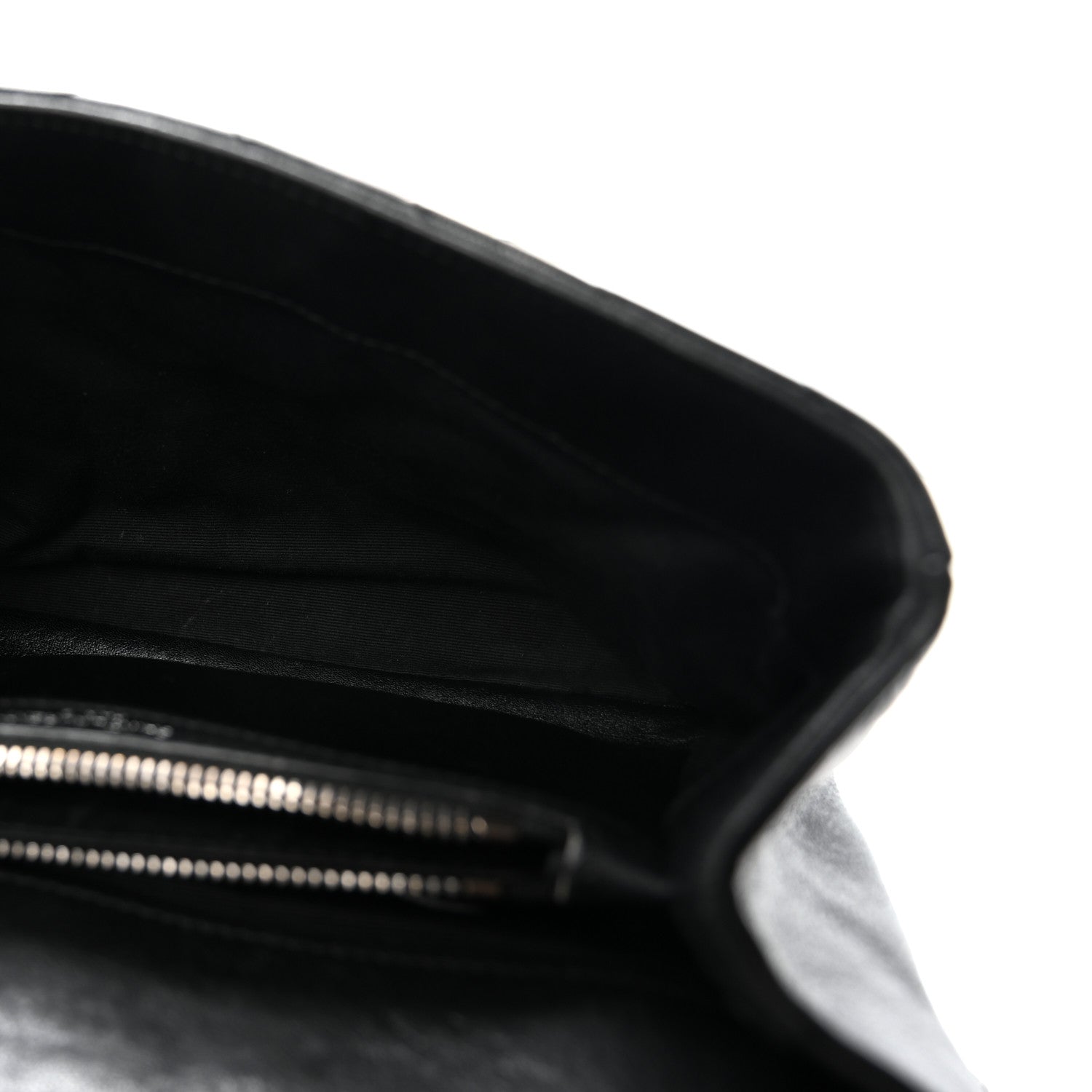 Sheepskin Matelasse Chevron Monogram Medium College Bag Black